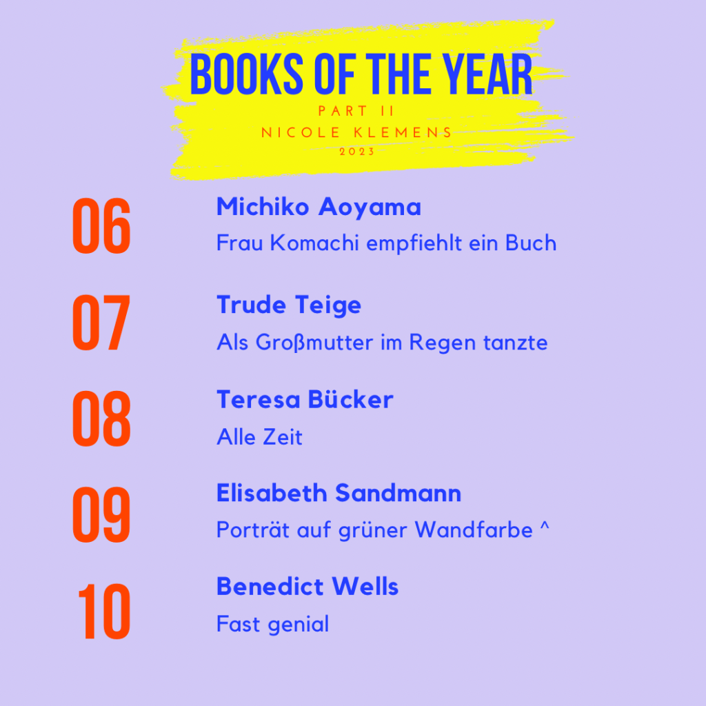 Liste mit Büchern von sechs bis zehn